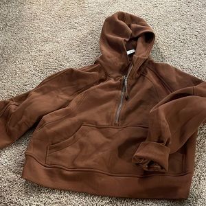 Roasted brown scuba half zip